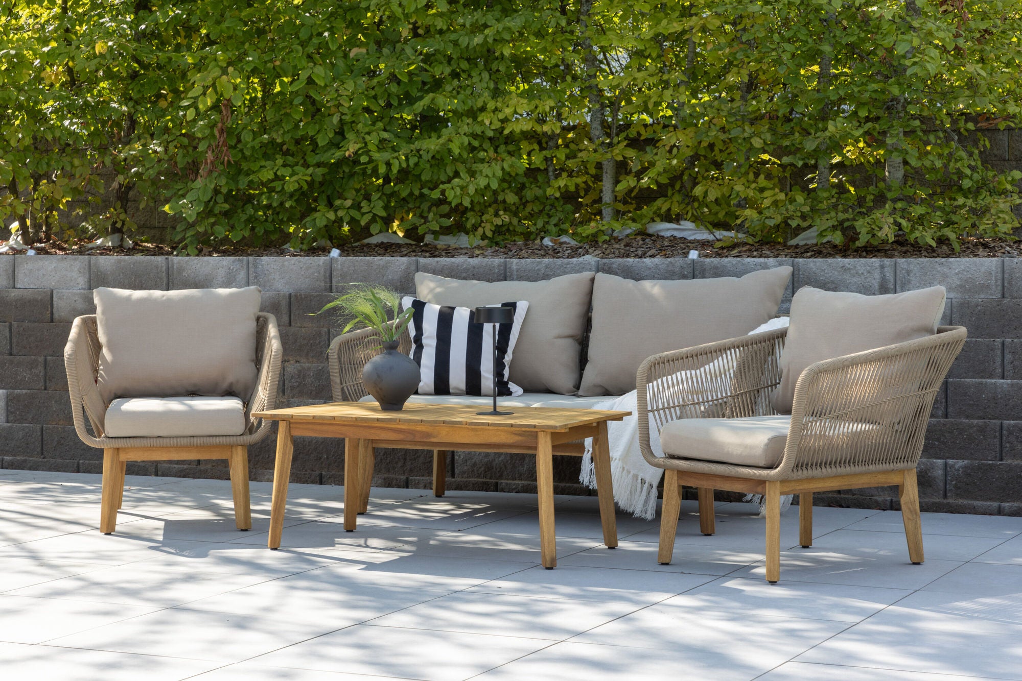 Venture Home Chania Sofa set - Latte/Acacia
