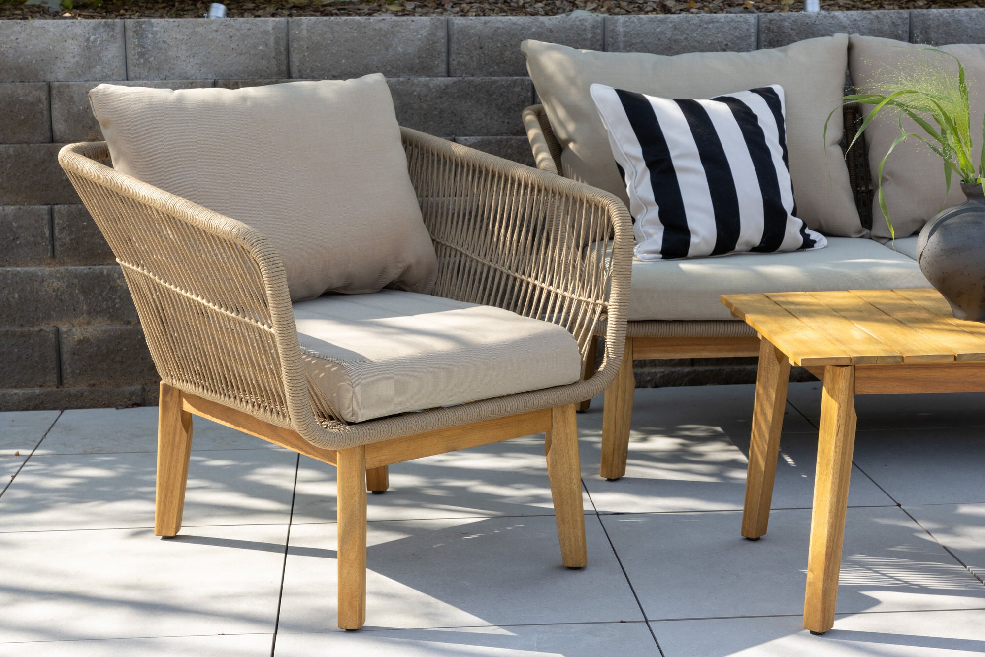Venture Home Chania Sofa set - Latte/Acacia