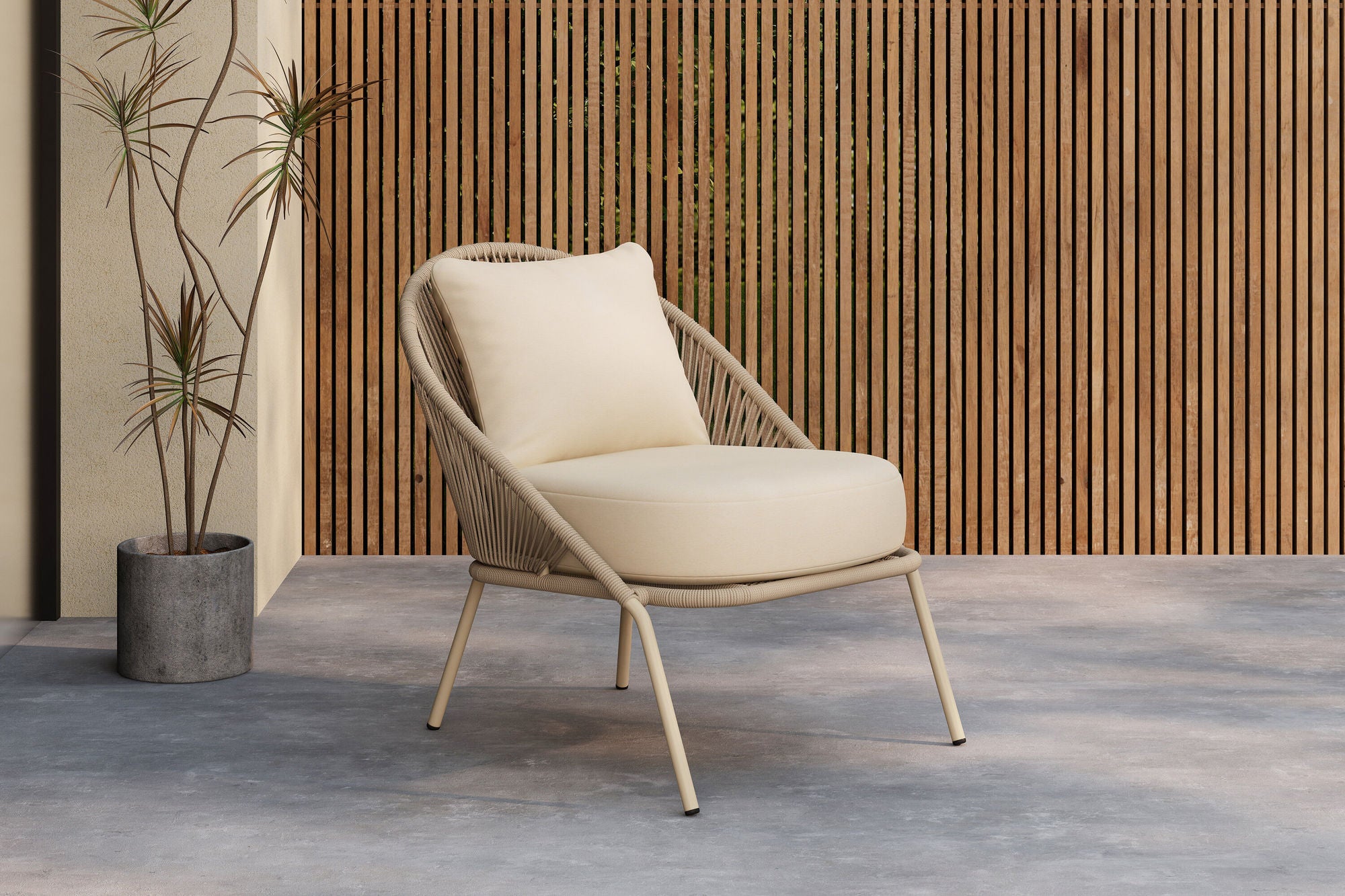 Venture Home Lindos Lounge stol Beige/Beige