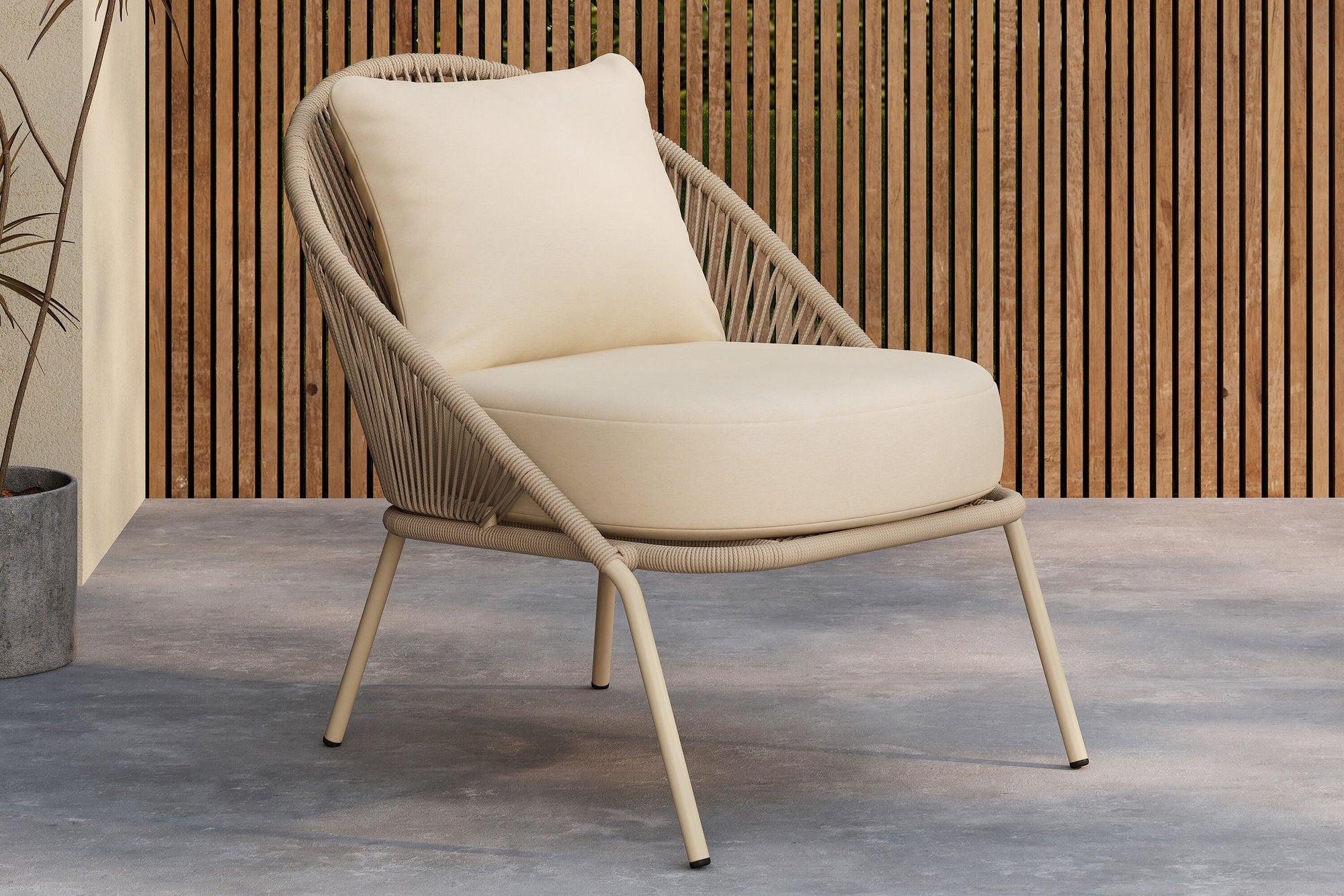Venture Home Lindos Lounge stol Beige/Beige