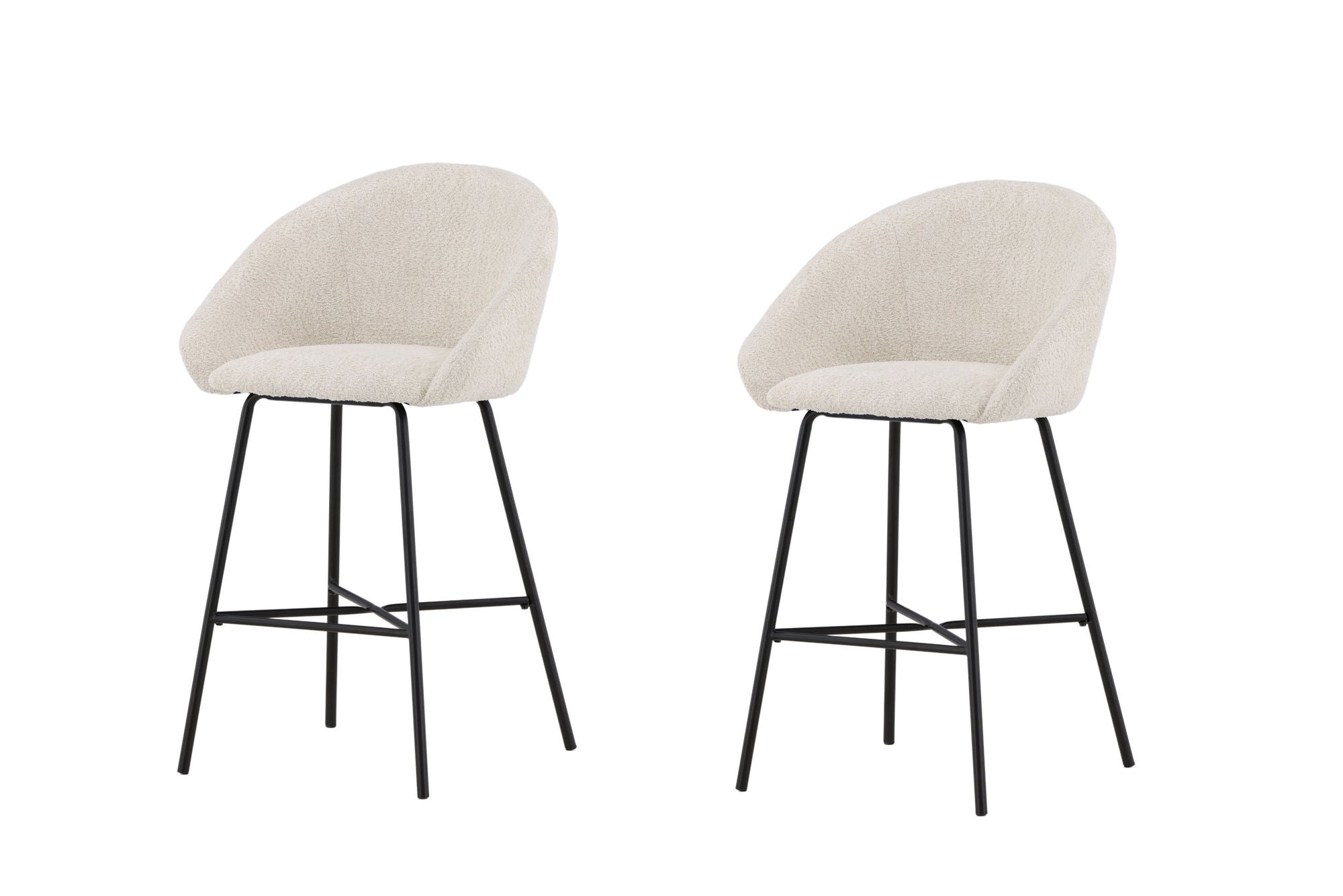 Venture Home Velvet Bar stol 2-pack - Black/White Teddy