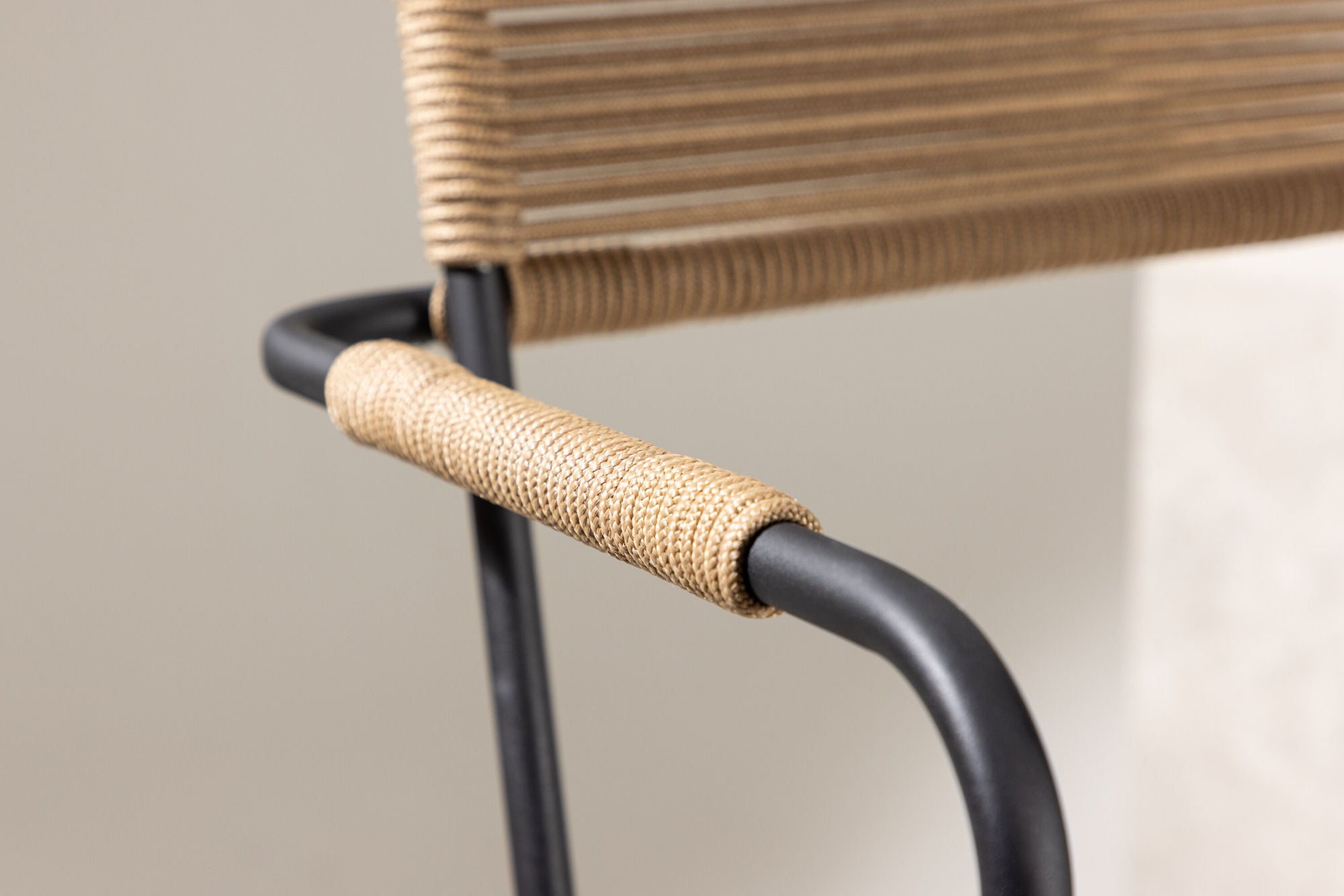 Venture Home Lindos - Armchair - Black Alu / Latte Rope