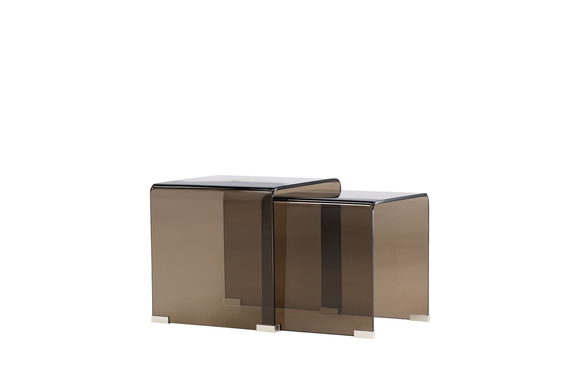 Venture Home Telemark Side bord 42x42x42 cm, 36x36x39 cm - Brown Glass