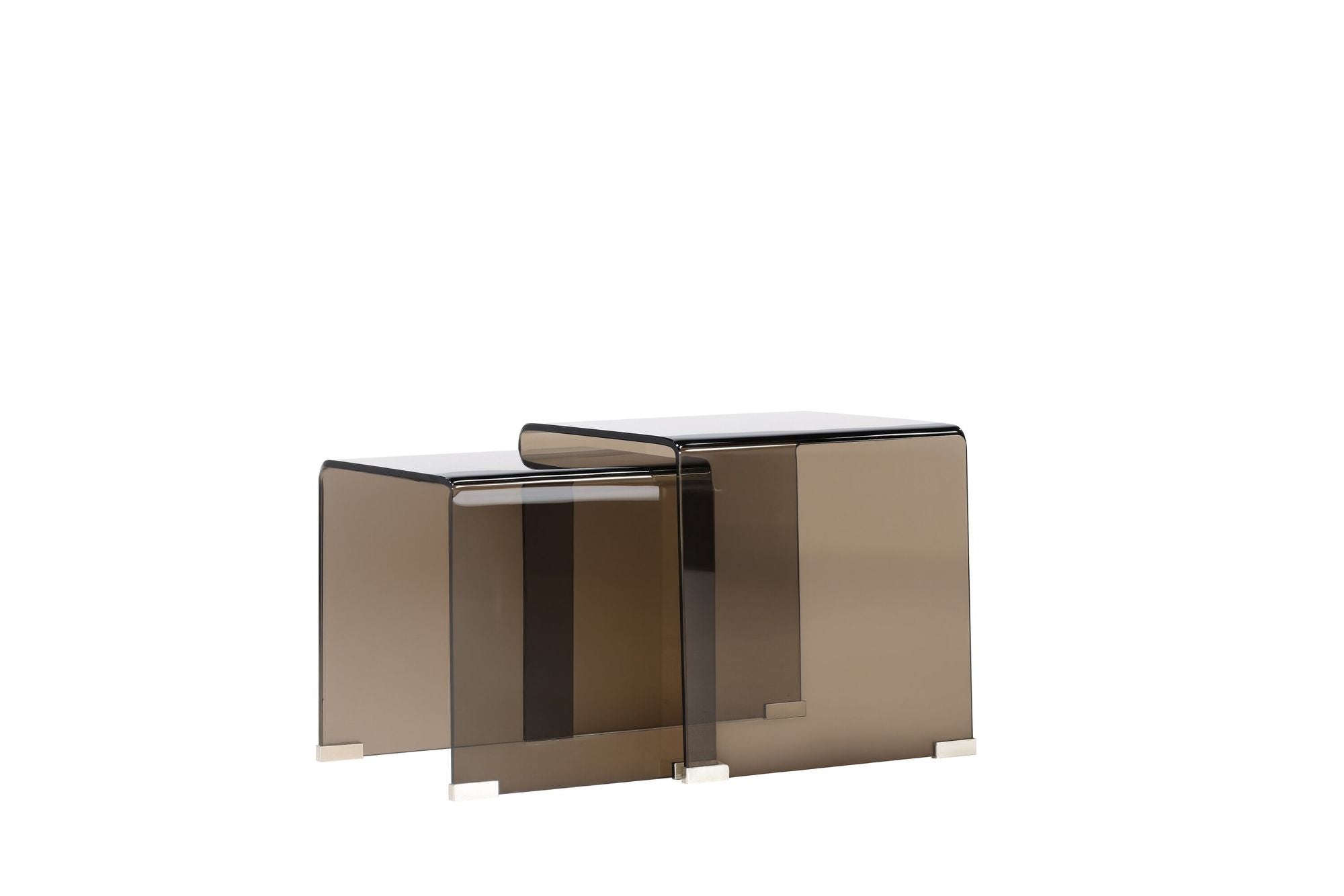 Venture Home Telemark Side bord 42x42x42 cm, 36x36x39 cm - Brown Glass