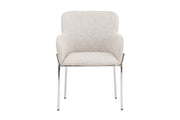 Vind Vätö Spisebordsstol - Silver Chrome Frame / Beige Fabric
