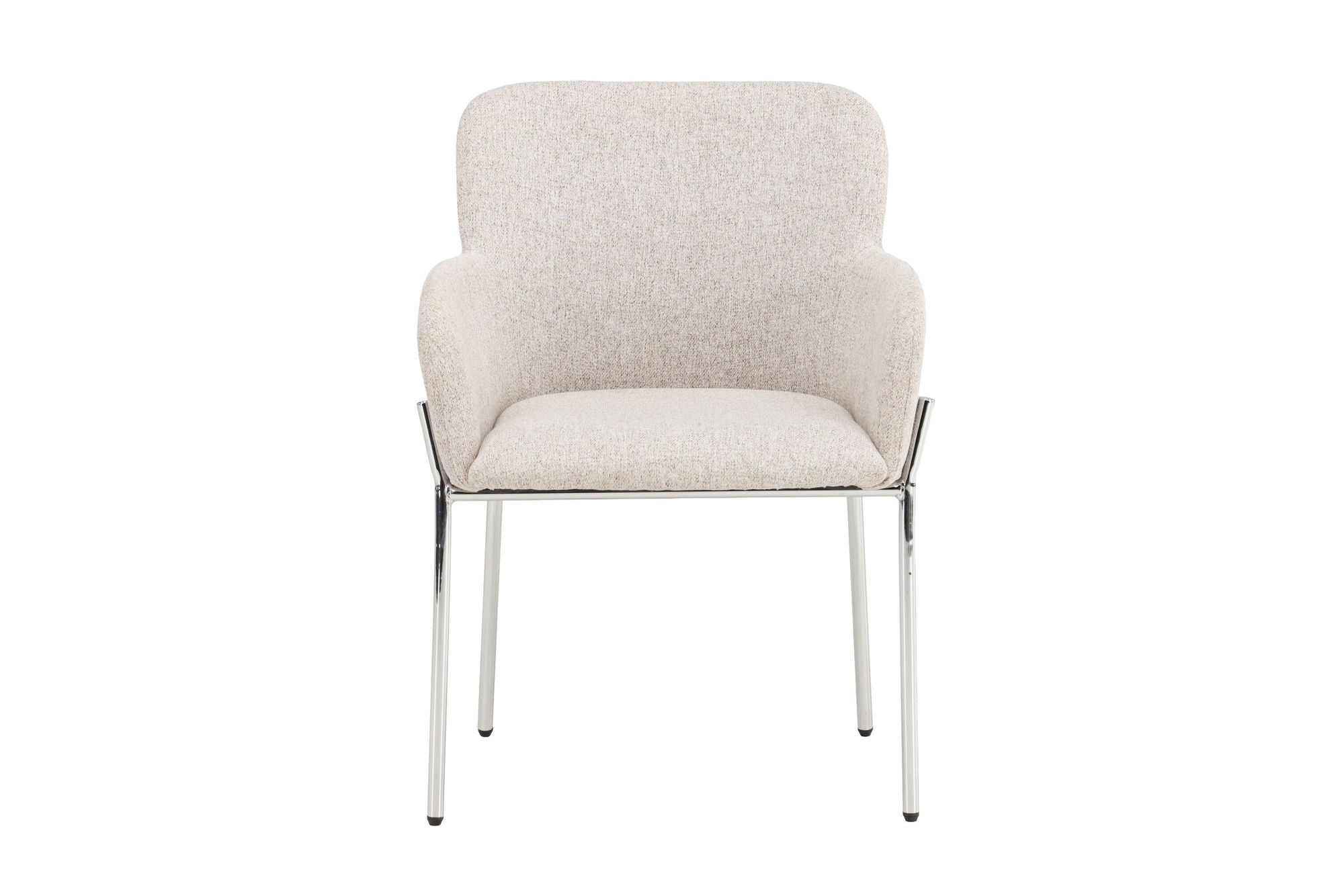 Vind Vätö Spisebordsstol - Silver Chrome Frame / Beige Fabric