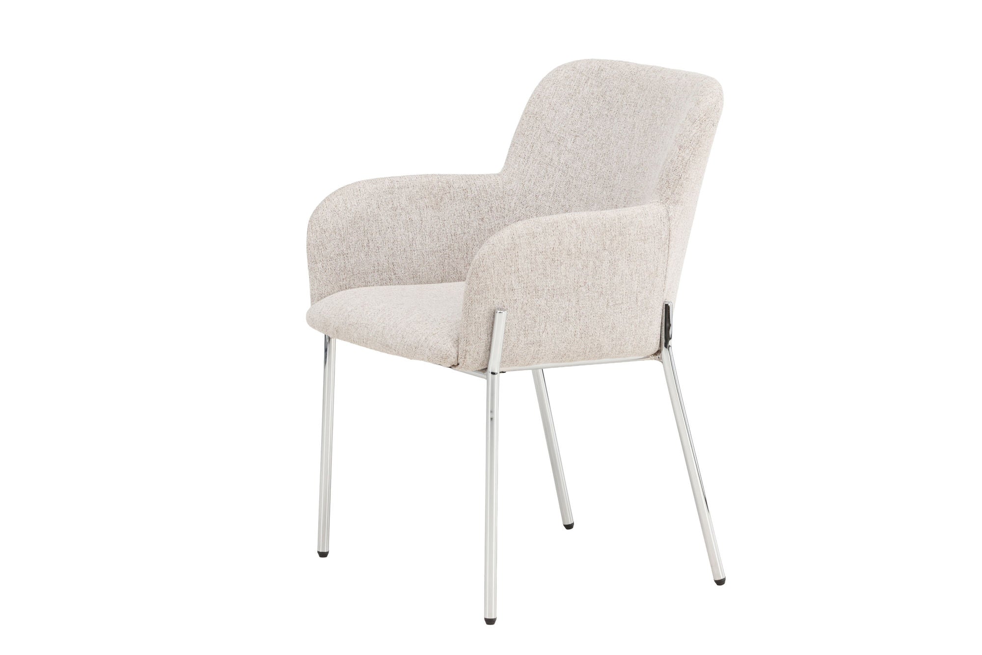 Vind Vätö Spisebordsstol - Silver Chrome Frame / Beige Fabric