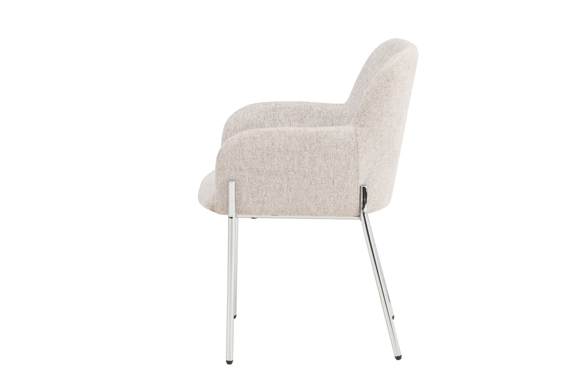Vind Vätö Spisebordsstol - Silver Chrome Frame / Beige Fabric
