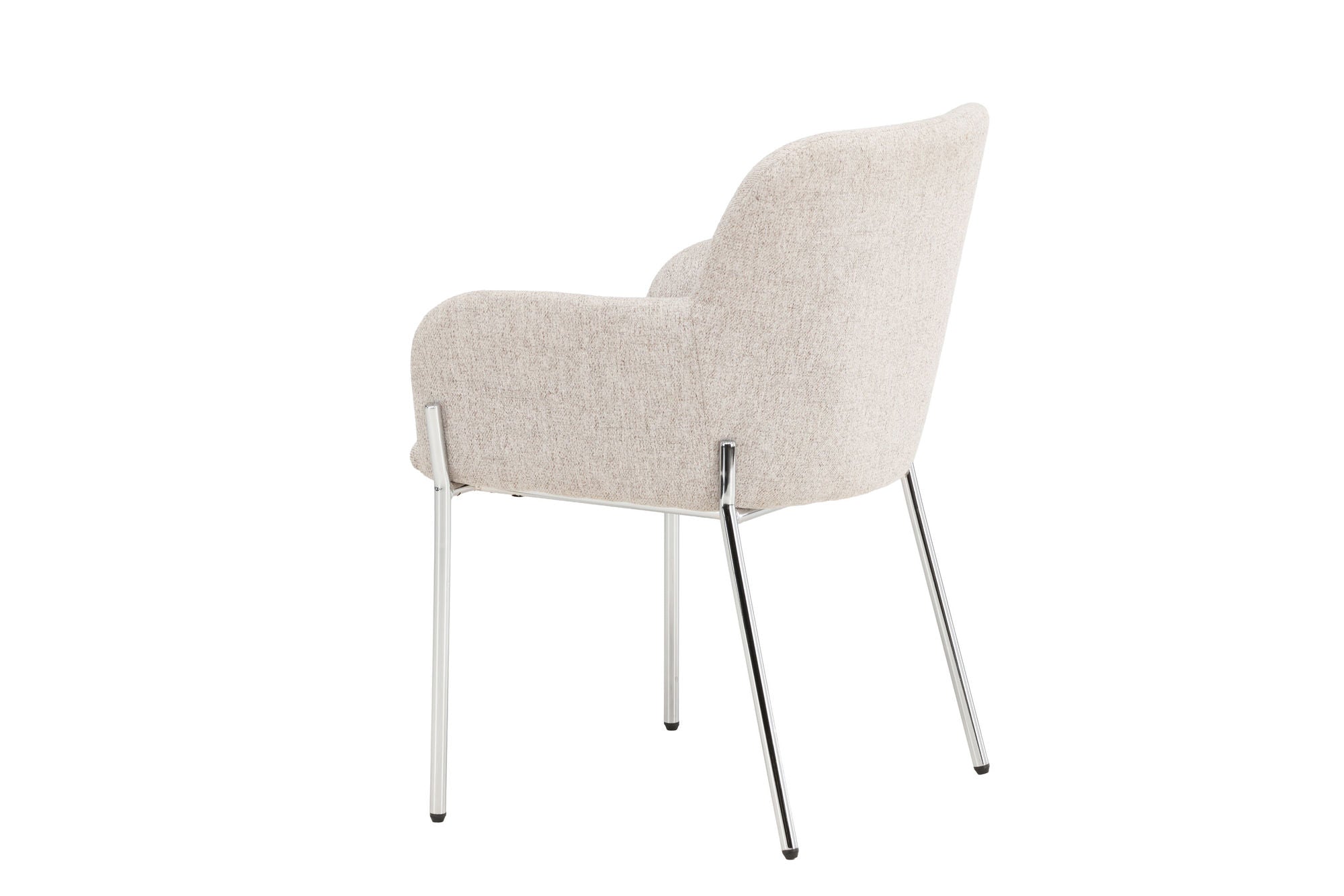Vind Vätö Spisebordsstol - Silver Chrome Frame / Beige Fabric