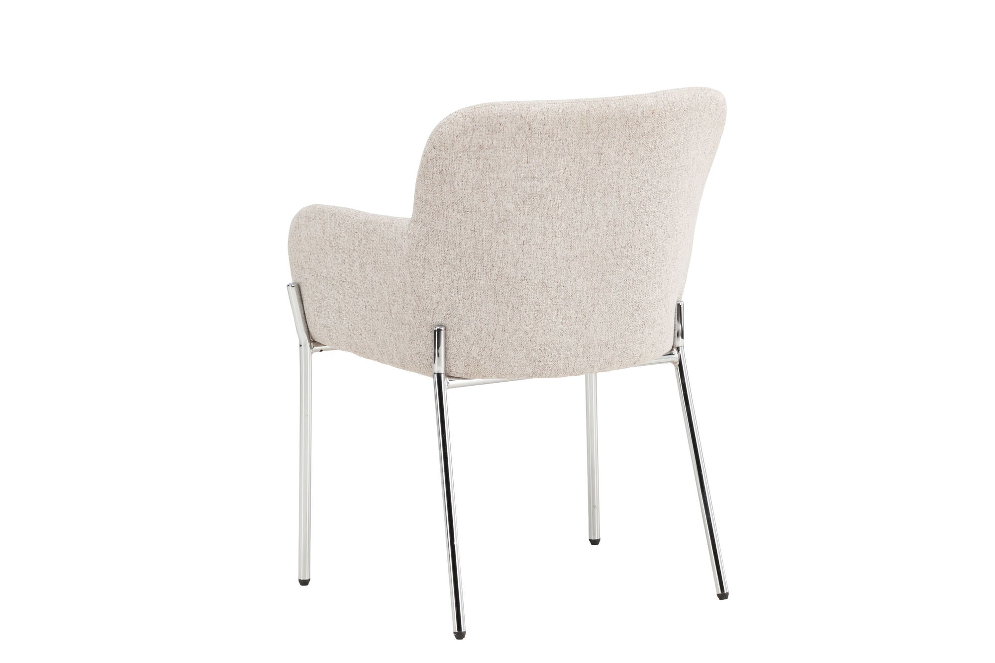 Vind Vätö Spisebordsstol - Silver Chrome Frame / Beige Fabric