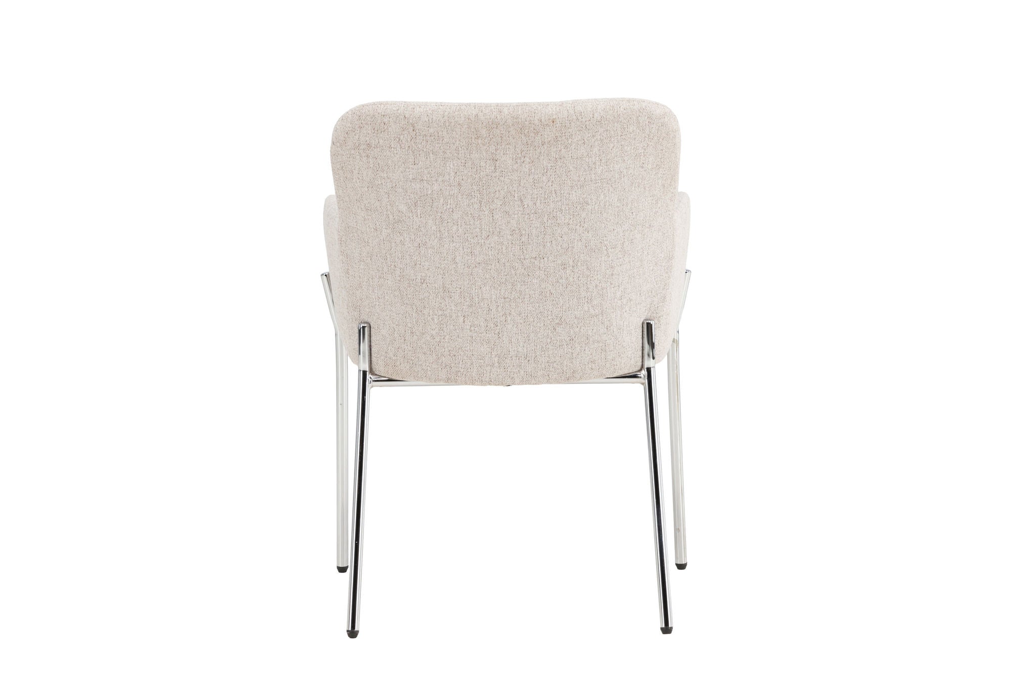 Vind Vätö Spisebordsstol - Silver Chrome Frame / Beige Fabric