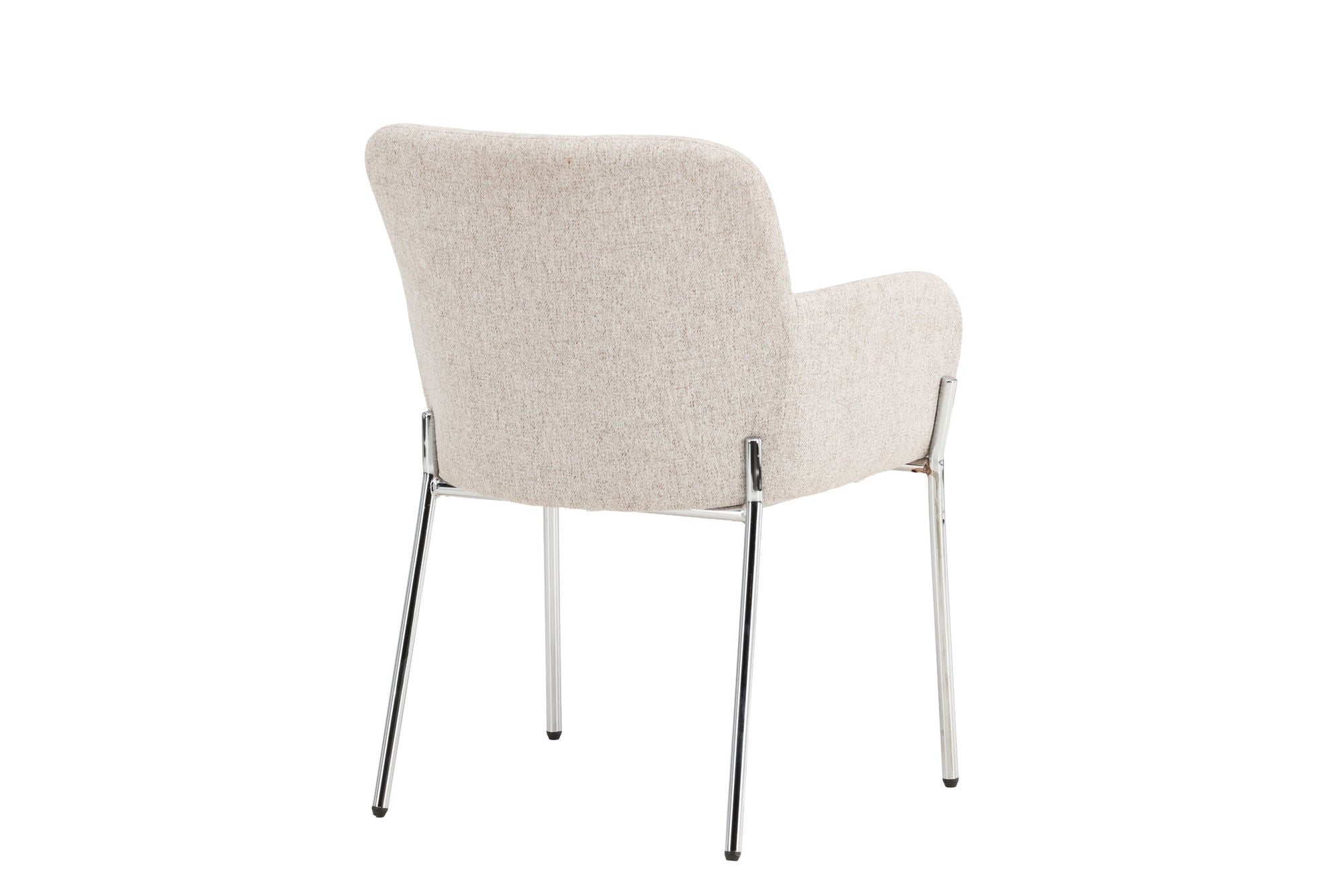 Vind Vätö Spisebordsstol - Silver Chrome Frame / Beige Fabric