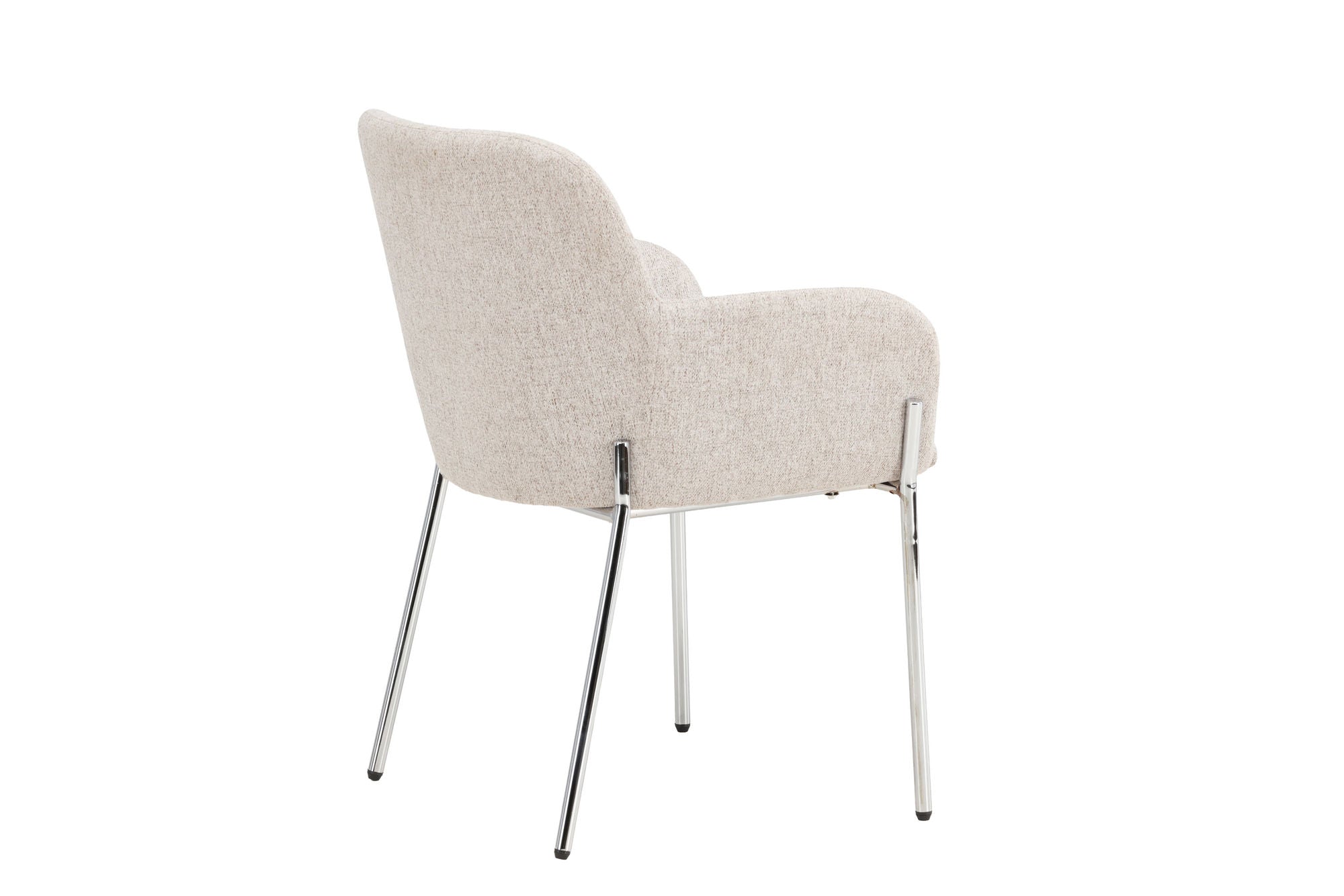 Vind Vätö Spisebordsstol - Silver Chrome Frame / Beige Fabric