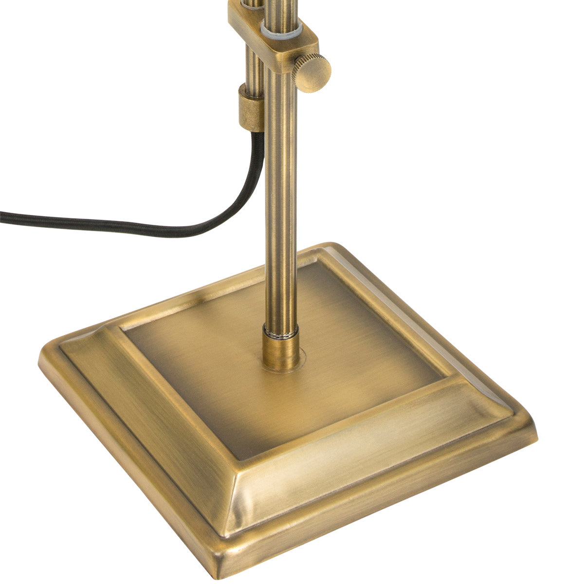 Bordlampe Ancilla 7735BR bronzefarvet notarlampe med ravfarvet glas