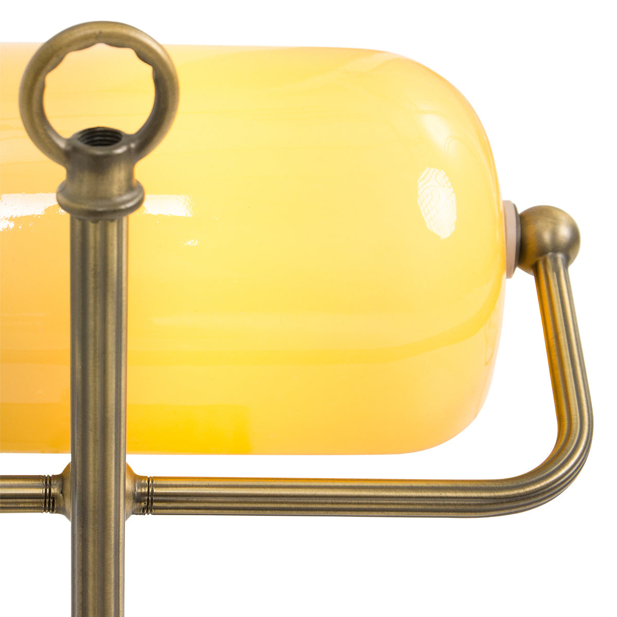 Bordlampe Ancilla 7735BR bronzefarvet notarlampe med ravfarvet glas