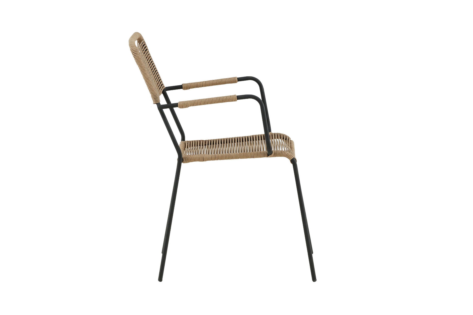 Venture Home Lindos - Armchair - Black Alu / Latte Rope