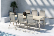 Venture Home Mirko spisebord - Beige + Levanzo Diningchair - Beige x 6
