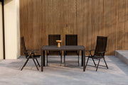 Venture Home Mirko spisebord - Black + Levanzo Diningchair - Black x 4