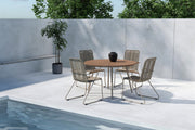 Venture Home San Vito spisebord - Beige / Wood + Bois Diningchair - Beige x 4