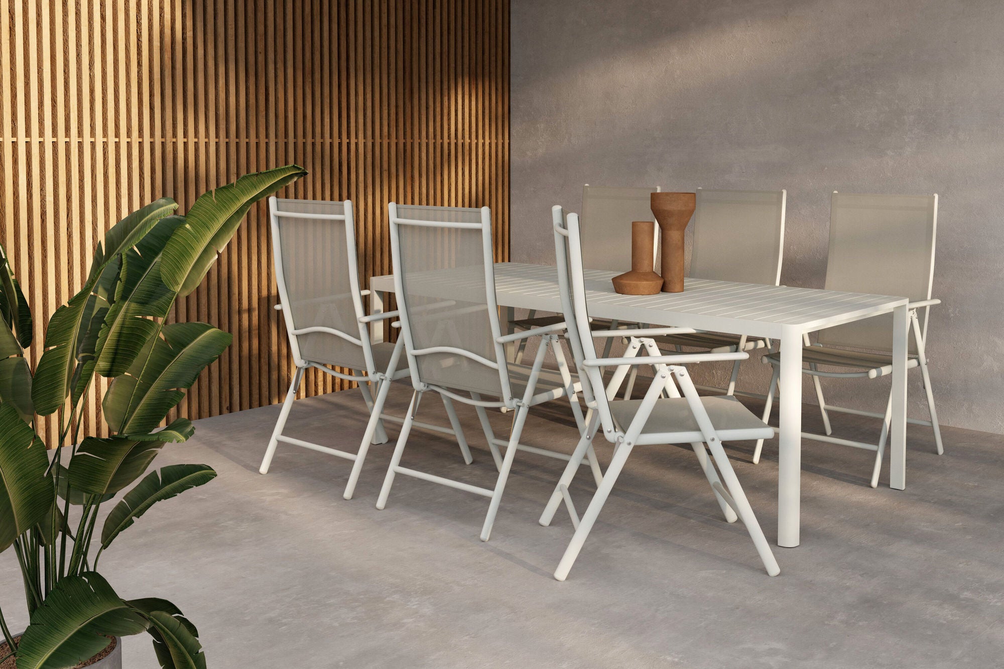 Venture Home Giardini spisebord - Beige + Break Diningchair - Beige x 6