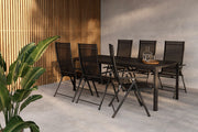Venture Home Giardini spisebord - Black + Levanzo Diningchair - Black x 6