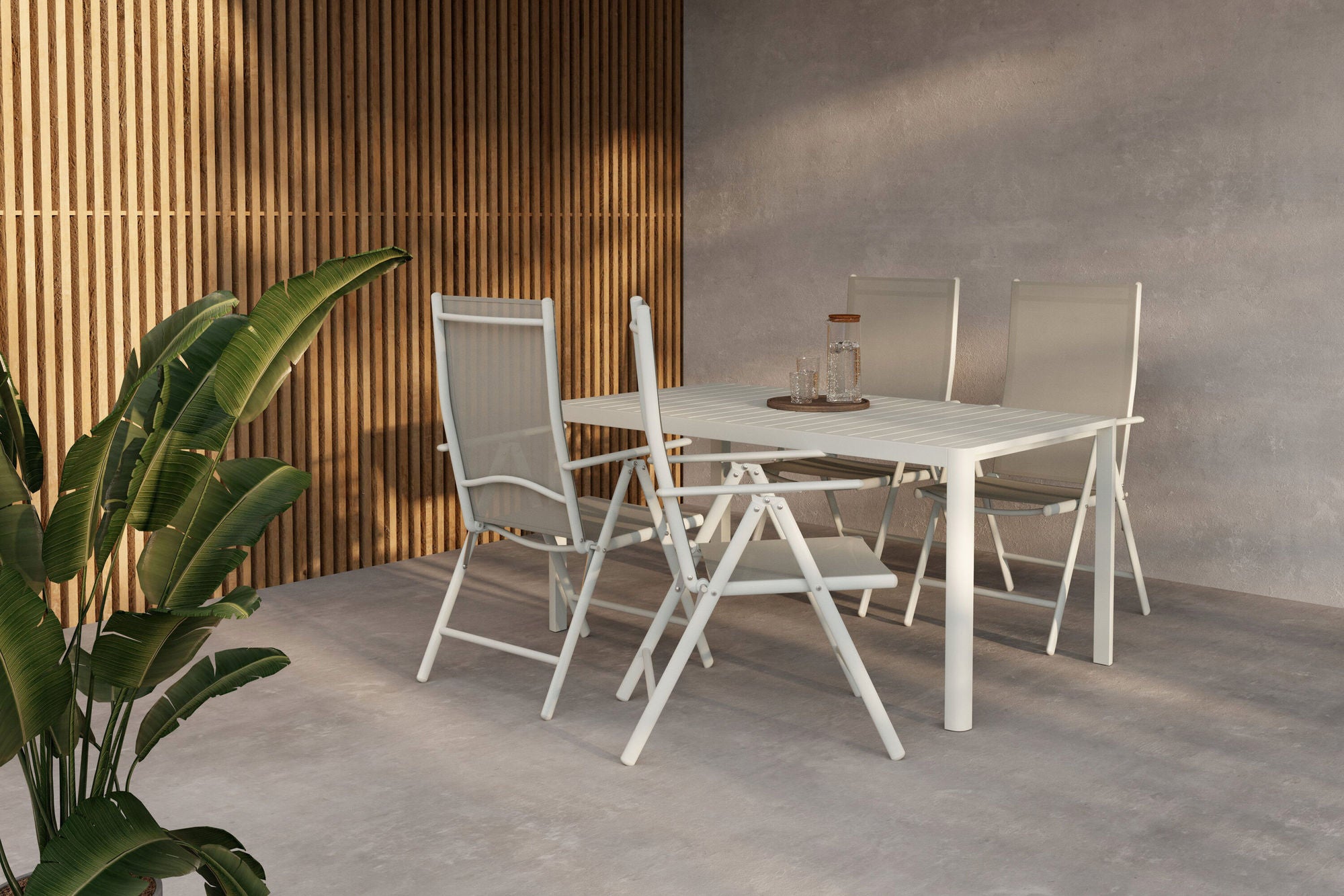 Venture Home Giardini spisebord - Beige + Break Diningchair - Beige x 4