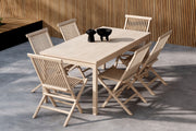 Venture Home Kenya spisebord + Kenya Spisebordsstol - Whitewash x 6