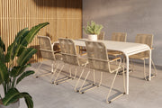 Venture Home Borneo spisebord - Beige +Bois Diningchair - Beige x 6