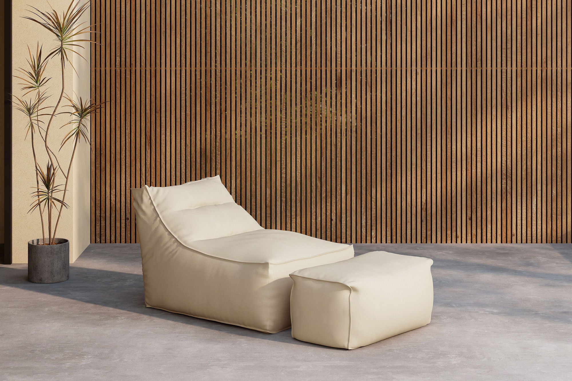Venture Home Redang Relaxbag with Ottoman - Beige