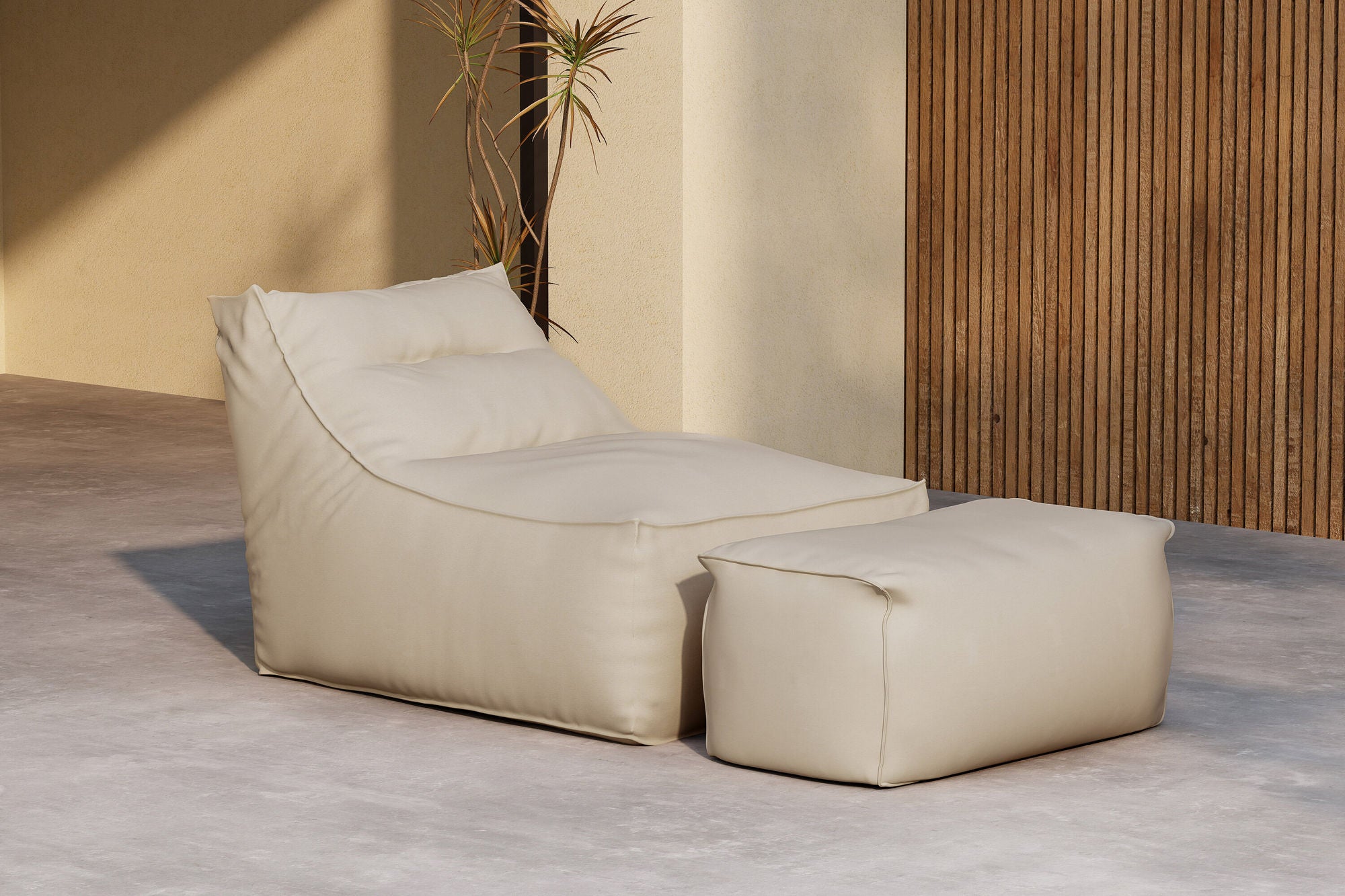 Venture Home Redang Relaxbag with Ottoman - Beige