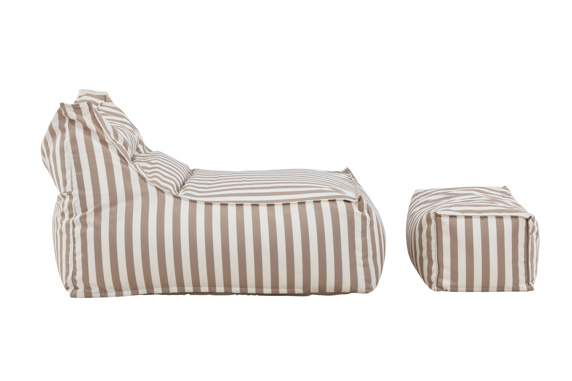 Venture Home Redang Relaxbag with Ottoman - White/ Beige Striped