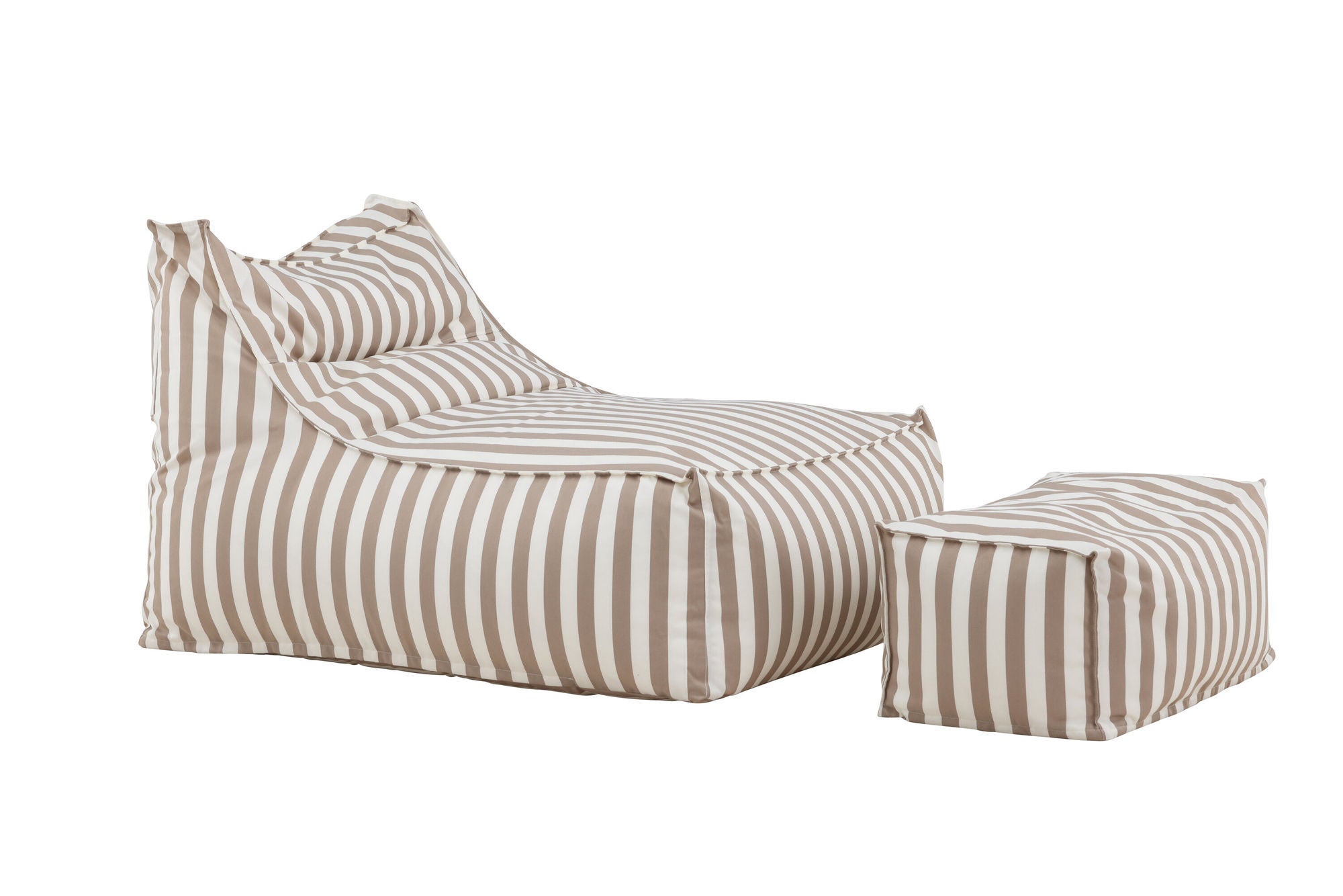 Venture Home Redang Relaxbag with Ottoman - White/ Beige Striped