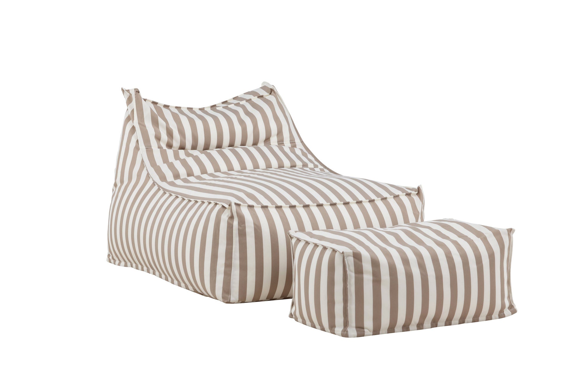 Venture Home Redang Relaxbag with Ottoman - White/ Beige Striped