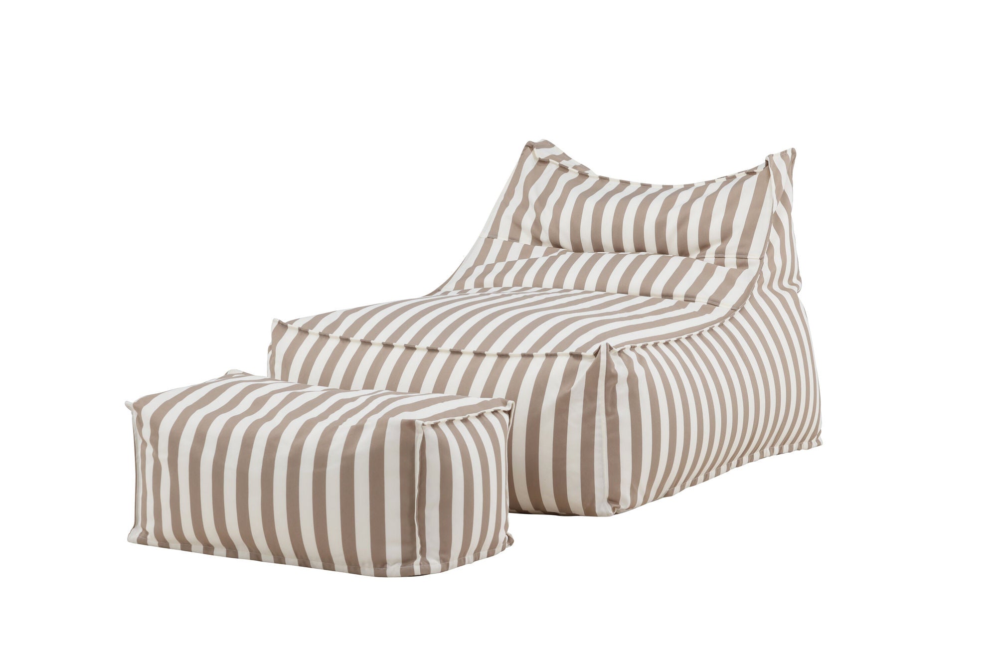 Venture Home Redang Relaxbag with Ottoman - White/ Beige Striped