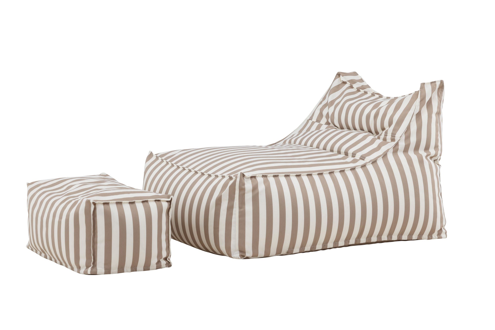 Venture Home Redang Relaxbag with Ottoman - White/ Beige Striped