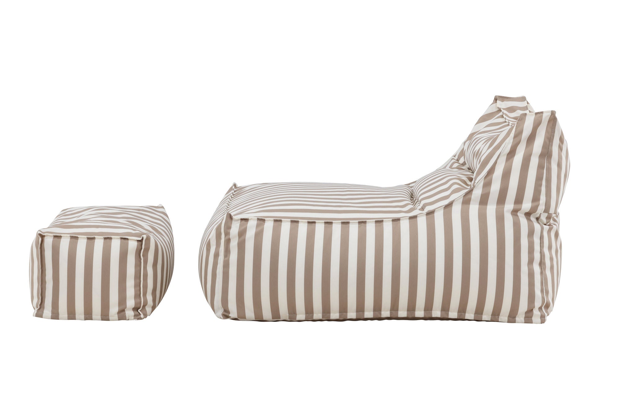 Venture Home Redang Relaxbag with Ottoman - White/ Beige Striped