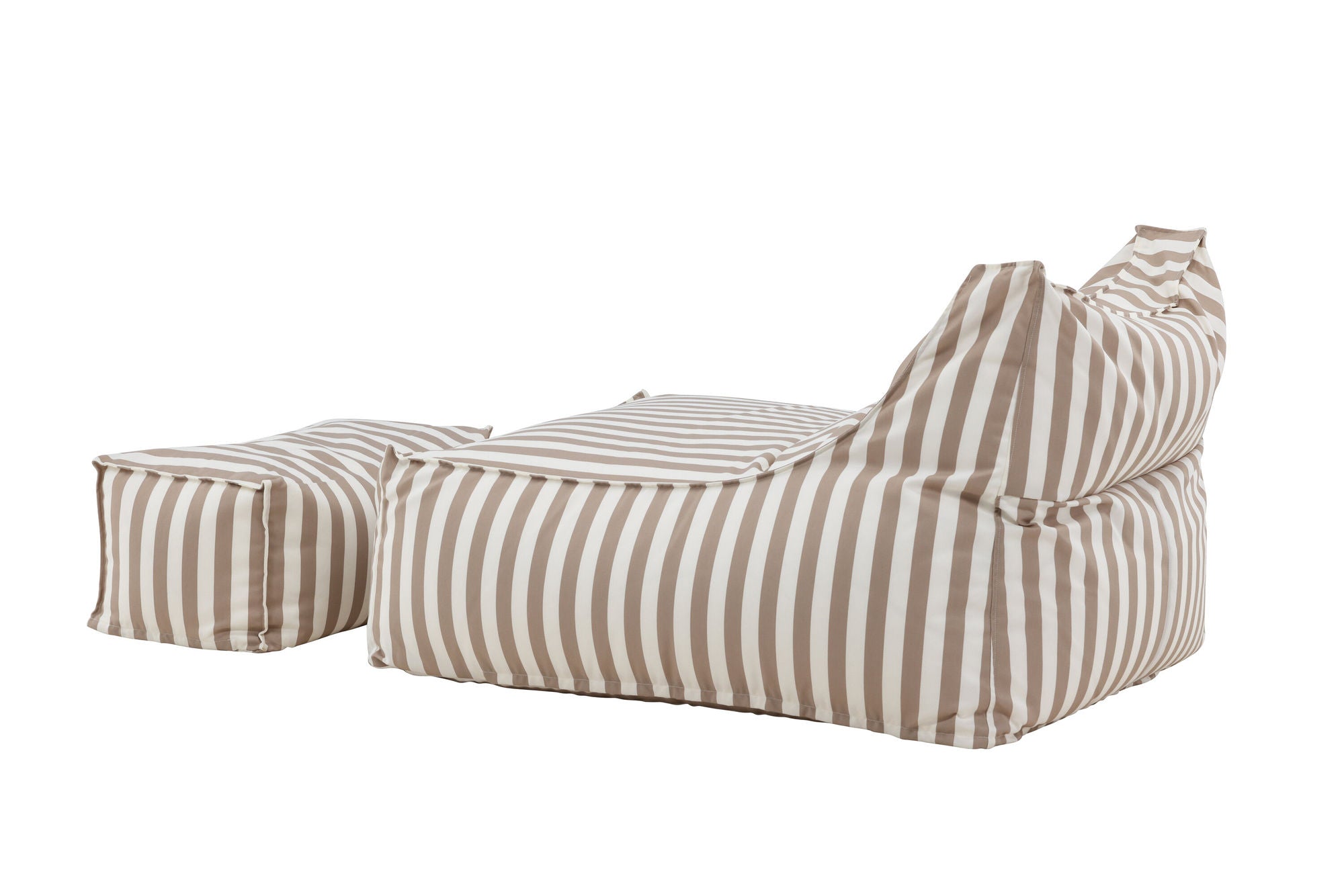 Venture Home Redang Relaxbag with Ottoman - White/ Beige Striped
