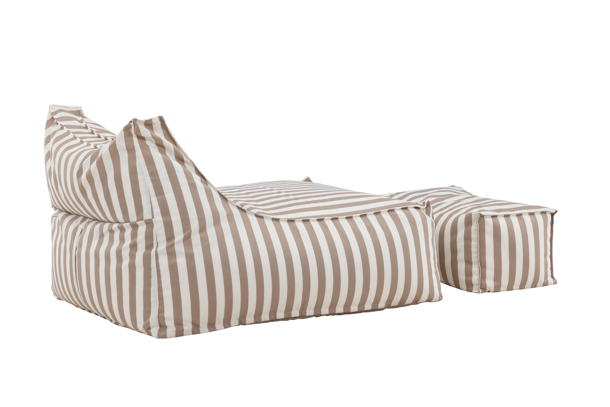 Venture Home Redang Relaxbag with Ottoman - White/ Beige Striped