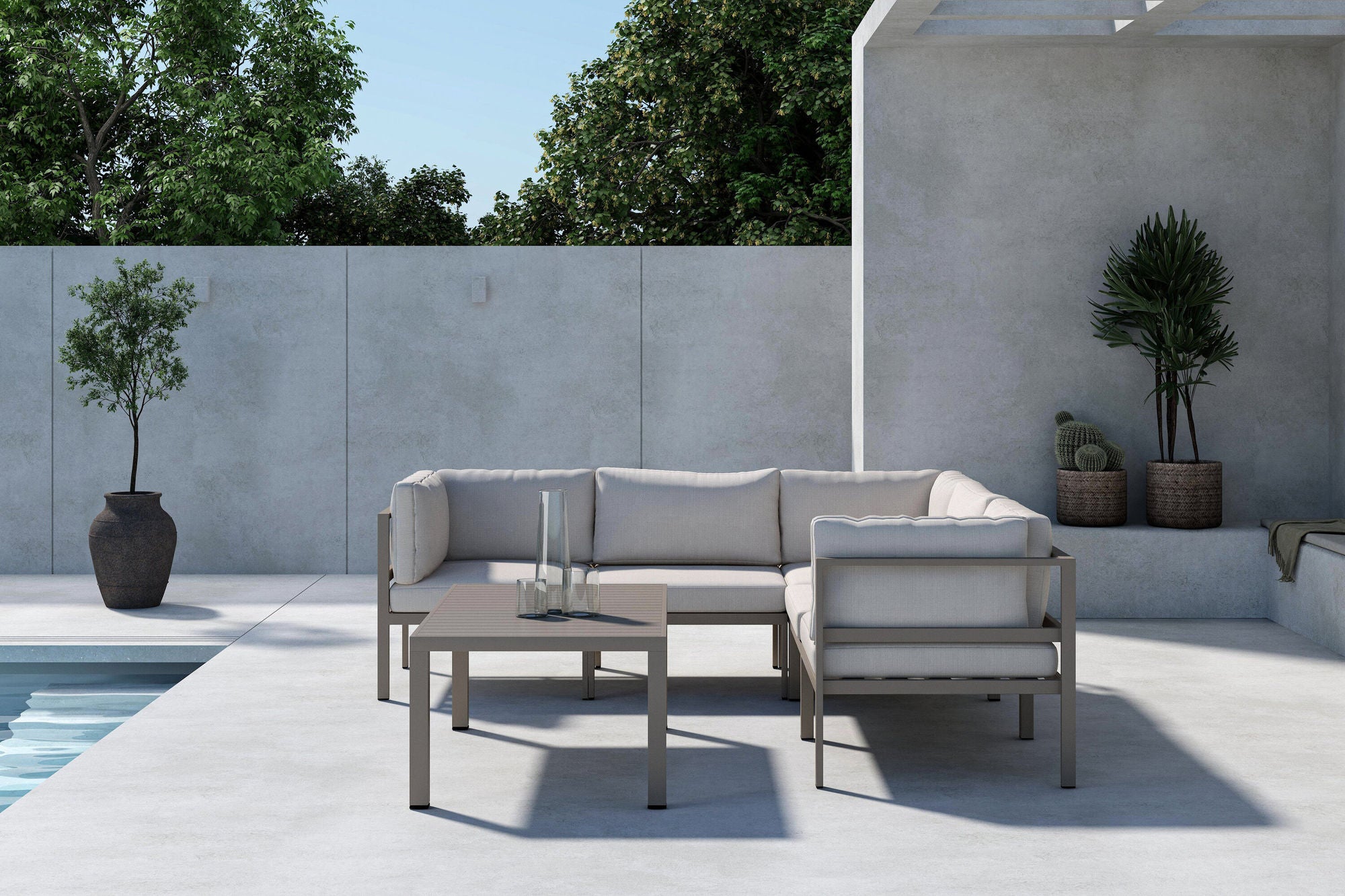 Venture Home Copacabana hjørne Sofa Module 3 + 2 with bord - Brown / Beige