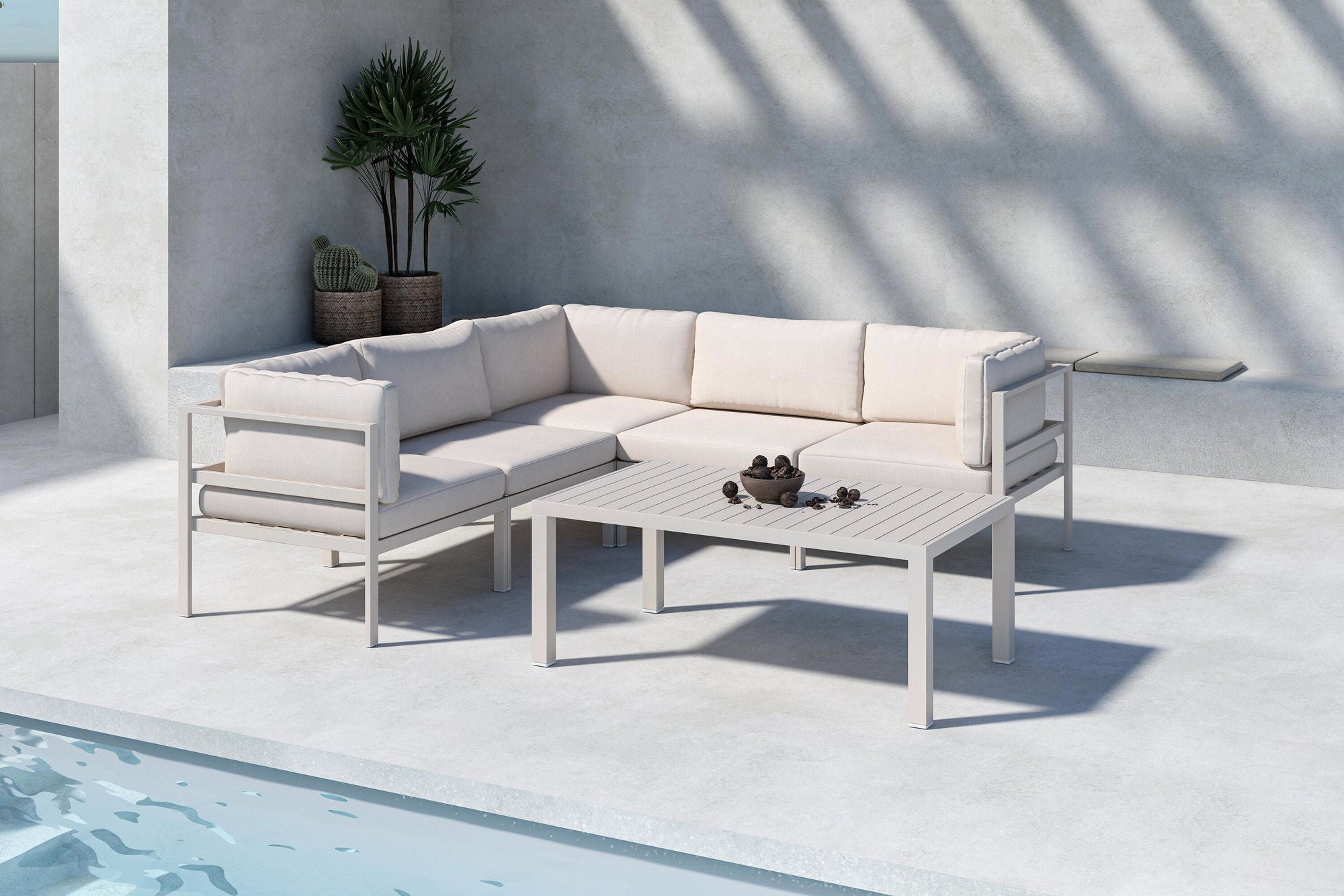 Venture Home Copacabana hjørne Sofa Module 3 + 2 with bord - Beige / Beige