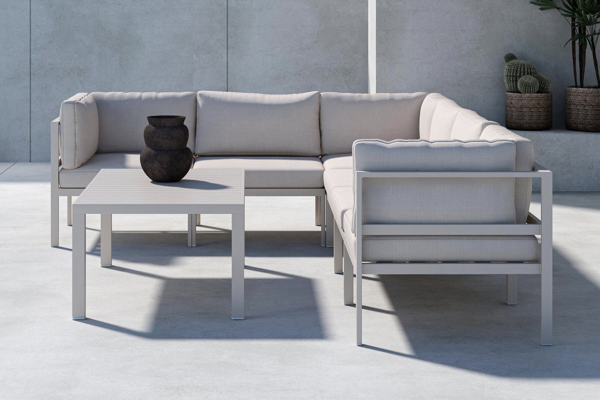 Venture Home Copacabana hjørne Sofa Module 3 + 3 with bord - Beige / Beige