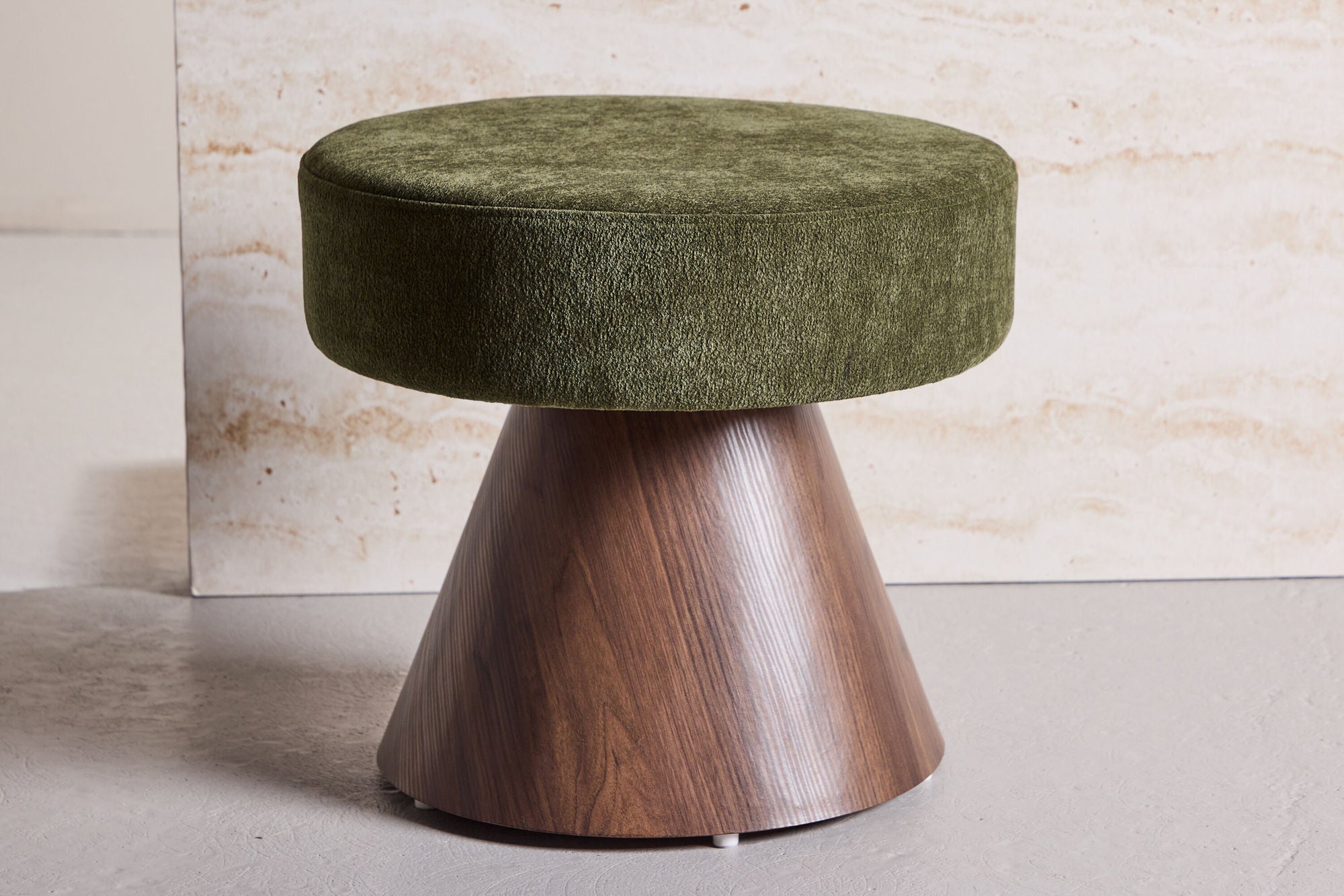 Venture Home Lanzo Pouf - MDF with Mocca 3D paper / Dark Green Fabric