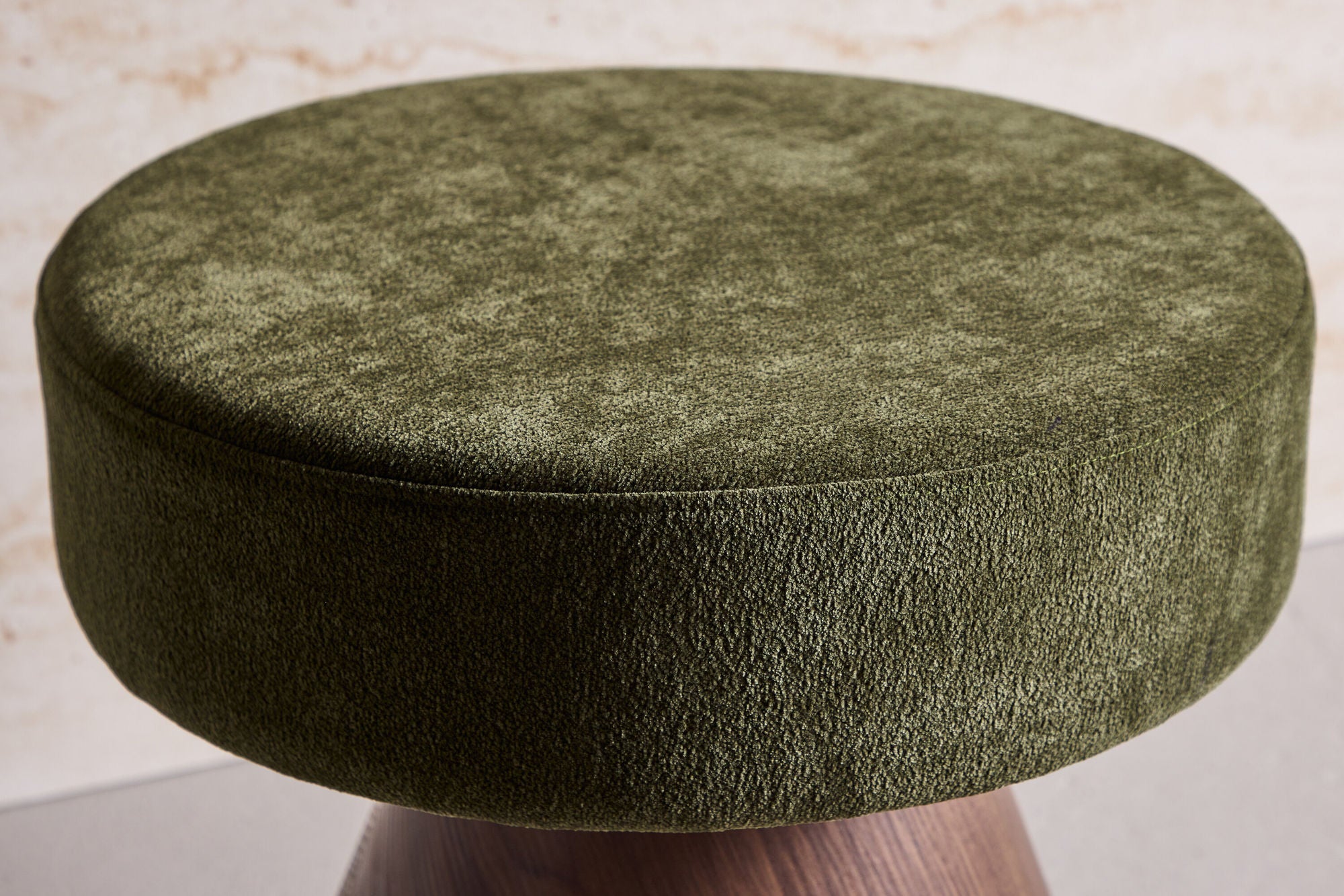 Venture Home Lanzo Pouf - MDF with Mocca 3D paper / Dark Green Fabric