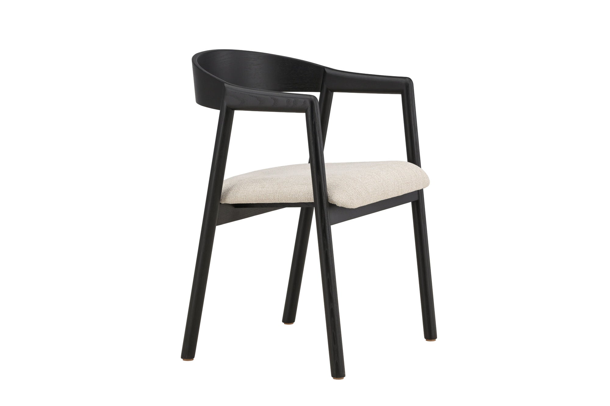 Vind Långön Spisebordsstol 2-pack - Black / Beige Fabric
