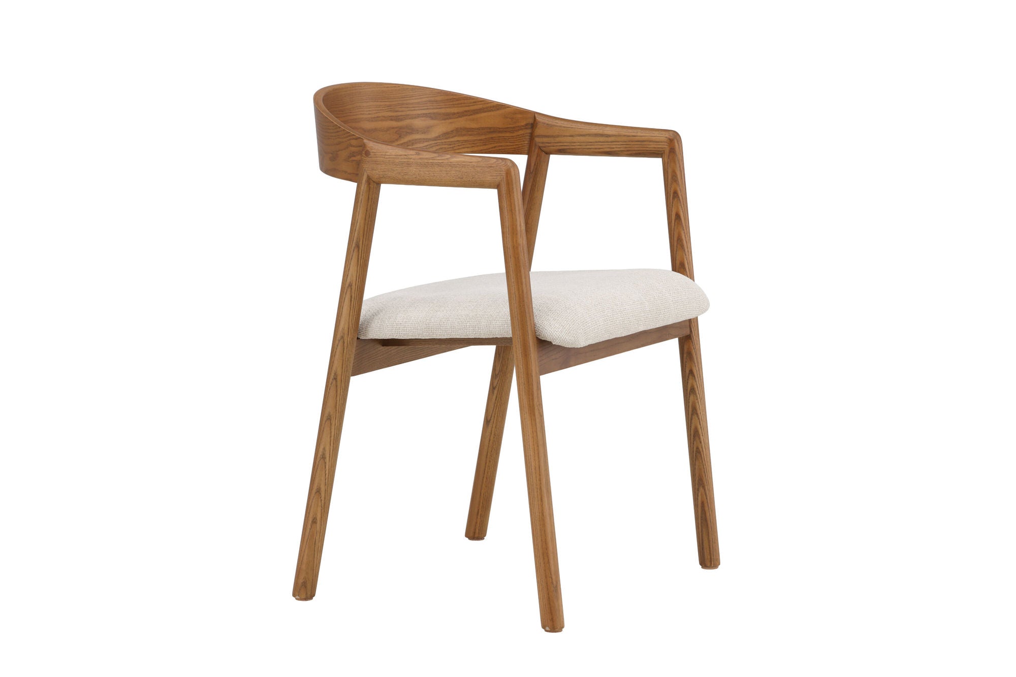Vind Långön Spisebordsstol 2-pack - Brown Ash / Beige Fabric
