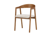 Vind Långön Spisebordsstol 2-pack - Brown Ash / Beige Fabric