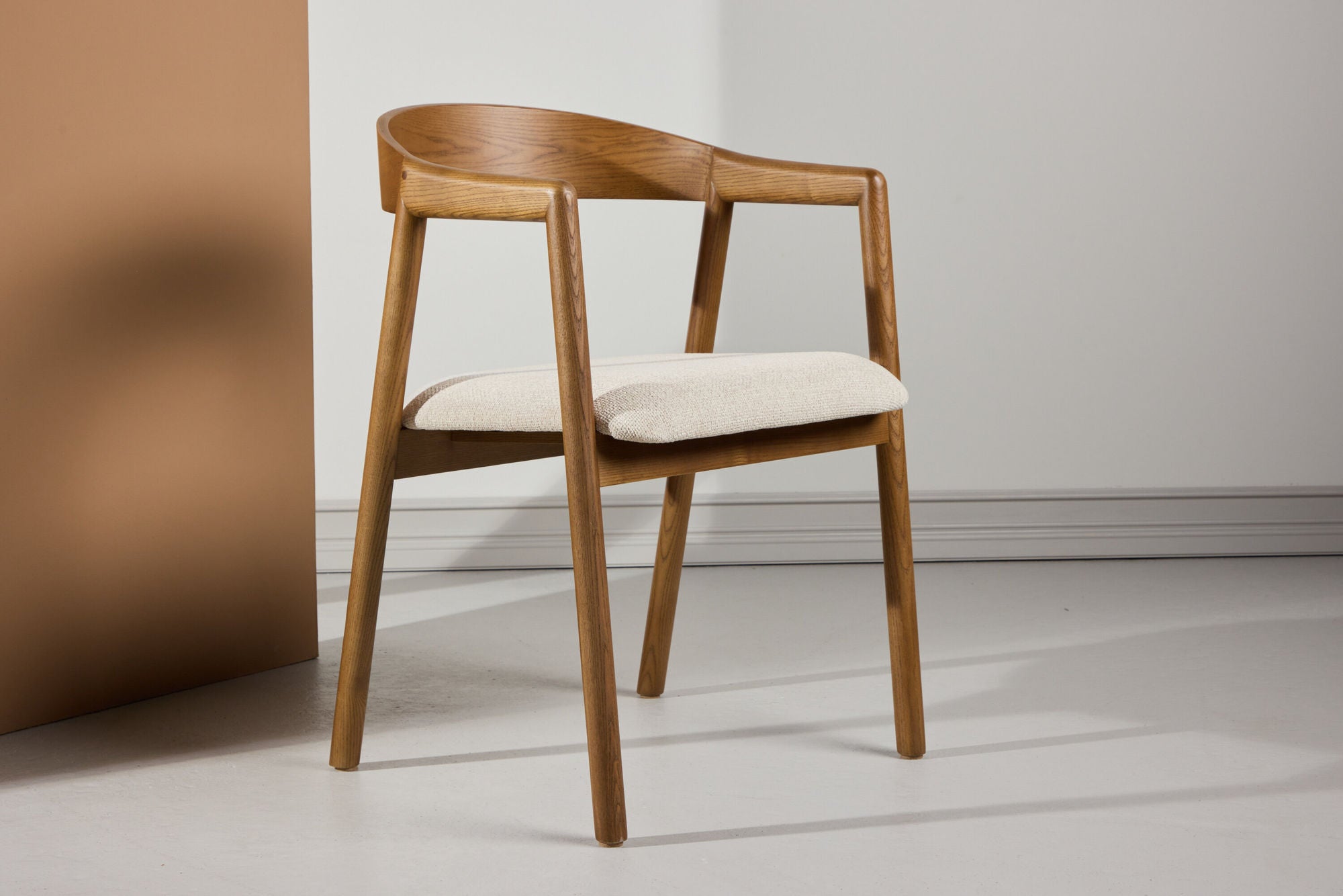 Vind Långön Spisebordsstol 2-pack - Brown Ash / Beige Fabric