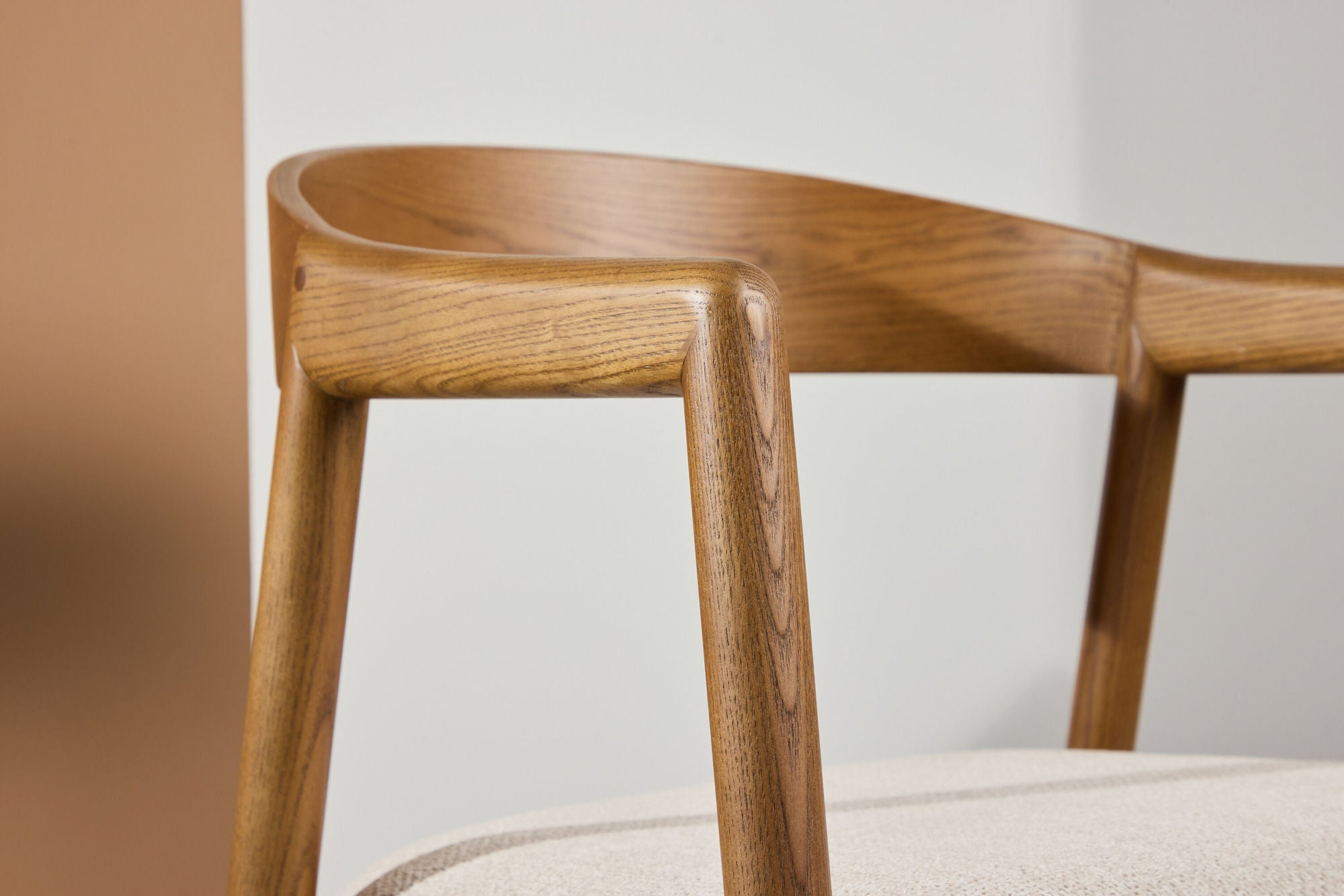 Vind Långön Spisebordsstol 2-pack - Brown Ash / Beige Fabric