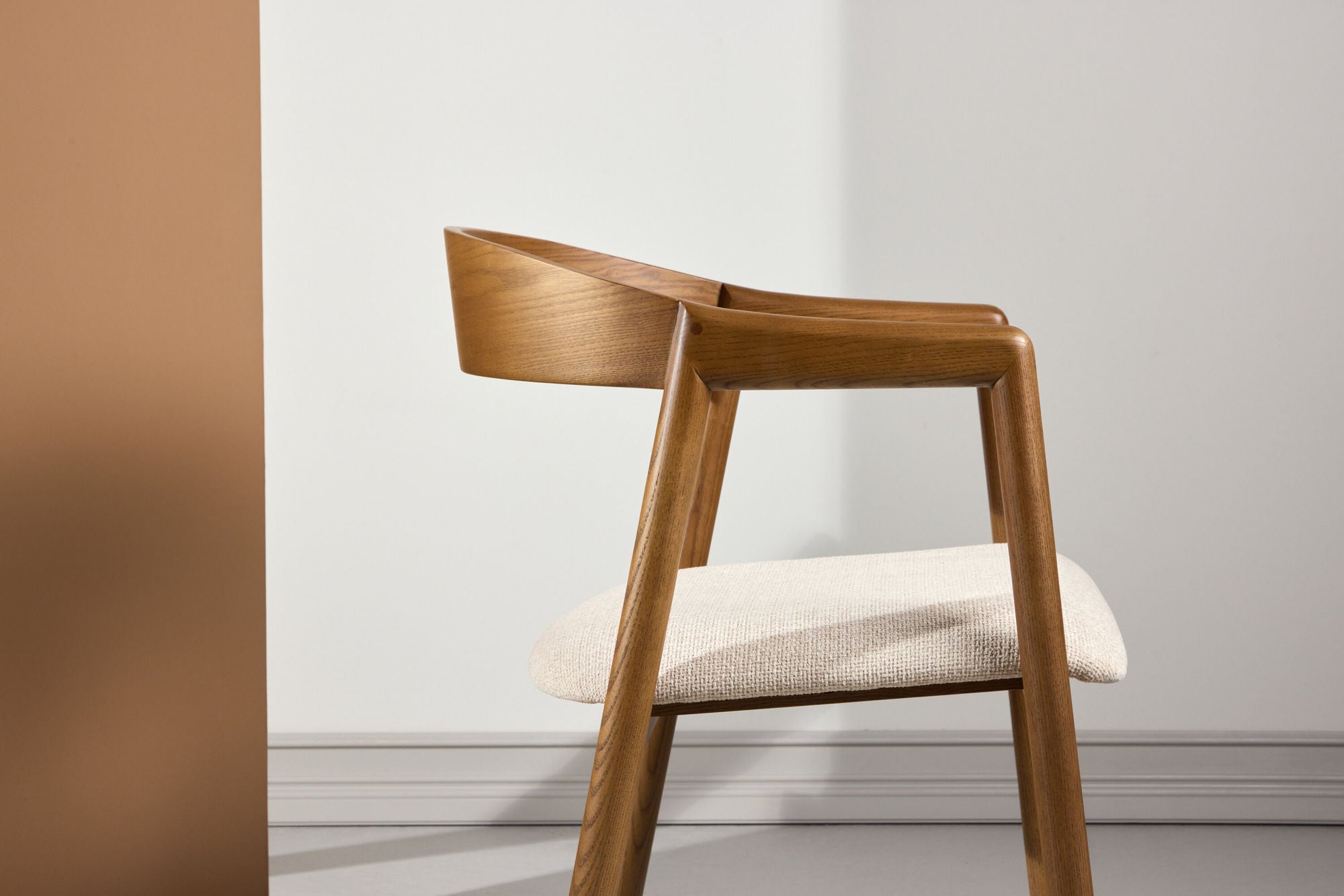 Vind Långön Spisebordsstol 2-pack - Brown Ash / Beige Fabric