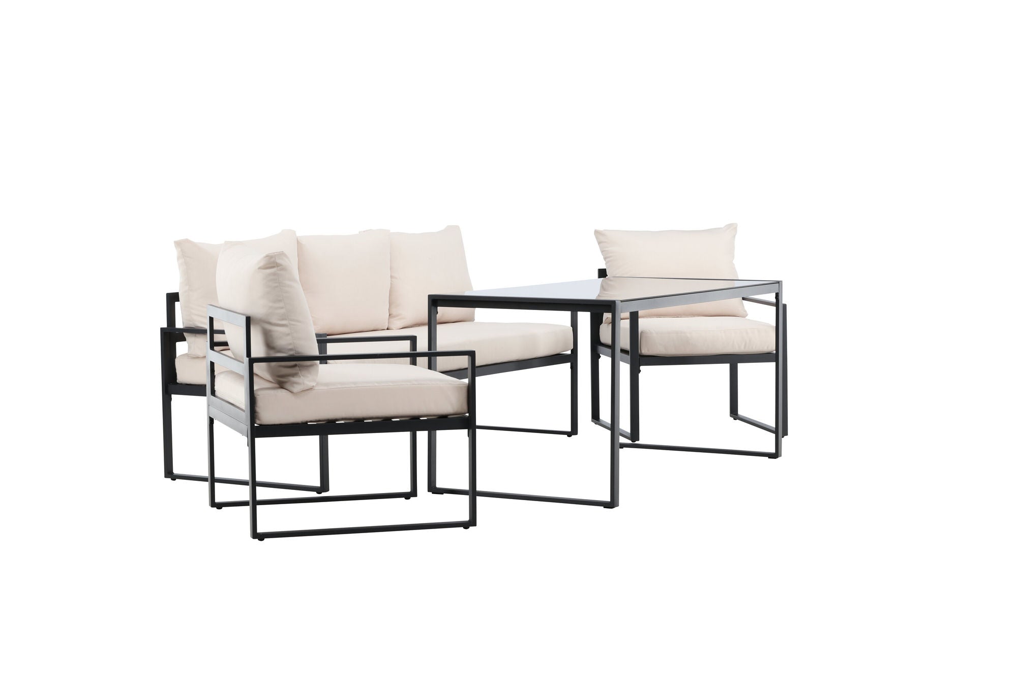 Venture Home Catania Sofa Set - Black/Beige